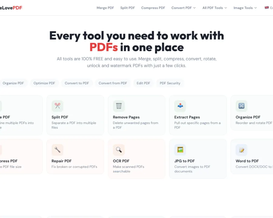 WeLovePDF website
